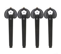 Getdoublerich Clavijas de afinación para violonchelo, hechas a mano, imitación ébano, con elegante diseño en forma de corazón e incrustaciones de abulón, 4 piezas (A)