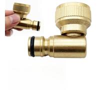 Getdoublerich Conector de boquilla móvil de latón de 90 grados, adaptador de manguera de jardín para riego, lavado de coche, riego de flores, accesorio roscado de conexión rápida