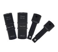Getdoublerich Enchufe bidireccional, adaptador 2 en 1 hexagonal a cuadrado para llave eléctrica, juego de herramientas de reparación de automóviles de acero cromado