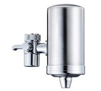 Getdoublerich Filtro de agua para grifo de cocina de acero inoxidable con cartucho de cerámica, elimina el olor de sedimentos de óxido, 127 x 110 mm, color plateado