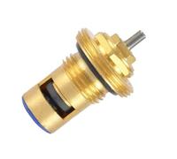 Getdoublerich Inserto de válvula de radiador de cobre M30 × 1.5 1/2 pulgadas, núcleo termostático de flujo ajustable con función anticongelante para sistema de calefacción