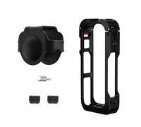 Getdoublerich Jaula protectora de metal para Insta360 X4 Air, marco de cámara de aleación de aluminio con protector de lente, carcasa a prueba de golpes, color negro