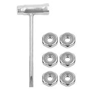 Getdoublerich Juego de 6 tuercas de motosierra de acero inoxidable con llave de vaso de 13-19 mm para MS170/MS180/MS230/MS250/MS270/MS360/MS640 y 017-028/034/036/038/046/048 Series