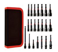 Getdoublerich Juego de llaves de vaso de destornillador de tuerca, 21 piezas, colección de adaptadores de soporte de brocas hexagonales, kit completo de herramientas para taladro eléctrico para