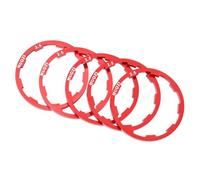 Getdoublerich Junta de casete de bicicleta de aleación de aluminio, arandela de cuerpo libre y espaciadores de rueda libre para ajuste de pedalier, 1,0-2,5 mm de grosor, negro/rojo