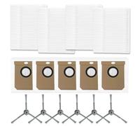 Getdoublerich Kit de cepillo lateral de repuesto, filtro y bolsa de polvo para eufy Clean L50, L50 SES, L60, L60 para robot aspirador híbrido (6 cepillos, 4 filtros, 5 bolsas)