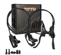 Getdoublerich Kit de freno hidráulico de 4 pistones para bicicleta, diseño avanzado de pinza de cuatro pistones, freno de bicicleta de montaña izquierdo, delantero, derecho, trasero