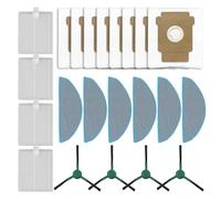 Getdoublerich Kit de piezas de repuesto para Roomba 105 para robot combinado + base AutoEmpty, incluye cepillos laterales, filtros, paños de fregona y bolsas de polvo, paquete de 4-6-8