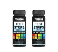 Getdoublerich Kit de tiras de agua 7 en 1 para piscinas y spas - 100 piezas, pruebas de pH, alcalinidad, cloro, bromo, dureza, ácido cianúrico, total