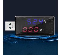 Getdoublerich KWS-11VA - Probador de voltaje de corriente USB CC 4-30 V, amperímetro, amperímetro, pantalla LED de 6,5 A, para cargador, banco de energía, monitoreo de batería, color negro