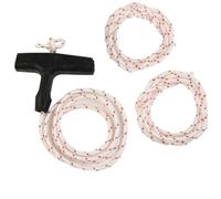 Getdoublerich Mango de arranque de retroceso, tirador con cuerda y 2 cables de repuesto, para mango elastostart para motosierra, equipos de alimentación de gasolina