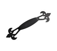 Getdoublerich Manija de puerta de granero de 11.02 pulgadas, juego de tiradores deslizantes de hierro fundido para gabinete, accesorios negros mate, empotrados para montaje en superficie rústica