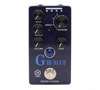 Getdoublerich MOSKYAUDIO - Pedal de distorsión de sobremarcha para guitarra eléctrica, pedal de efectos G III azul, proporciona a los guitarristas tonos dinámicos y de alta ganancia