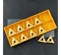 Getdoublerich Paquete de 10 insertos de torno de carburo TNMG160404R-ES para torneado de acero, cuchillas semiacabadas con alta resistencia al desgaste