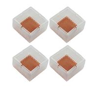 Getdoublerich Paquete de 4 tapas cuadradas de silicona para patas de silla, antideslizantes, para patas de muebles, fundas para patas de mesa de 30 a 55 mm, protectores de suelo transparentes para
