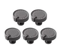 Getdoublerich Paquete de 5 tiradores redondos de cuero marrón para pomos de armario, puerta de armario, muebles, mango de agarre de hardware natural