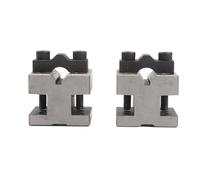 Getdoublerich Par de 2 piezas de conexión a tierra en V con juego de abrazaderas, tornillo de banco de acero endurecido de 90° para taladrar, 35 x 35 x 30 mm, capacidad de 3 a 15 mm