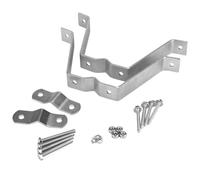 Getdoublerich Soporte de pared para mástil de antena de TV resistente, abrazadera telescópica para poste de 1.5 pulgadas, kit de fijación de hierro galvanizado al aire libre con pernos