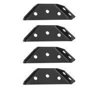 Getdoublerich Soportes de conector de esquina de acero inoxidable para muebles, soporte triangular de 67 mm para refuerzo de juntas en ángulo recto, armario, estantería y marco de silla, negro