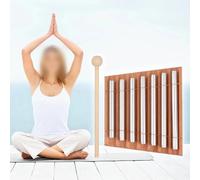 Getdoublerich Timbre de mano de 7 tonos con mazo, instrumento de percusión de metal y madera para atención plena, yoga, gestión del aula y entrenamiento de enfoque