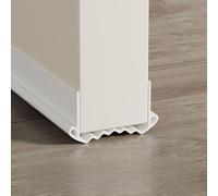Getdoublerich Tira de sellado inferior de puerta para fugas de aire y aislamiento acústico, burlete de PVC de 96 cm para puertas de 3,5-5,5 cm de ancho, marrón/blanco/gris