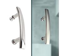 Getdoublerich Tirador de puerta de ducha de 240 mm, pomos cromados de acero inoxidable para mampara de ducha, barra de tracción de puerta de vidrio de baño a prueba de óxido, instalación