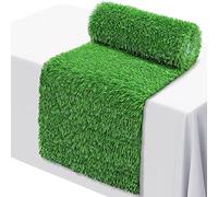 Geteawily Camino de mesa de césped sintético | Camino de mesa de césped realista | Decoración de césped artificial de cualquier forma y tamaño para despedida de soltera, baby shower, Pascua, fiesta,