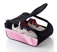 Getfitsoo Bolsa para zapatos de golf, bolsas de golf para hombre y mujer, bolsa de transporte con cremallera con ventilación, bolsa de zapatos de deporte, bolsa de zapatos de viaje (rosa claro)
