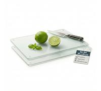 getgastro Juego de 2 tablas de cortar de cristal de 30 x 20 cm, transparentes, tablas de cortar de cristal, placa de cocina, tabla de cortar, placa de cristal resistente al calor