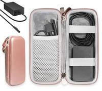 GETGEAR Funda para cargador de laptop, personalizada para Microsoft Surface, Pro 2, con bolsillo de malla para Microsoft Surface Arc Mouse, Flash Drive u otros accesorios esenciales (oro rosa)