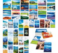 Gethelud 100 Tarjetas con Versículos Bíblicos, 50 Diseños Delicados, Mini Tarjetas de Oración con Hermosos Paisajes, Tarjetas con Citas Motivadoras e Inspiradoras para Cristianos Religiosos