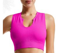 Getheyshape Shape Me Up Crop Top, Camiseta de Deporte sin Costuras con Cuello Redondo Sexy sin Mangas para Mujer, rojo, rosa, S
