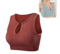 Getheyshape Shape Me Up Crop Top for Women, Built-in Shaping Sleeveless Tank with Keyhole Neckline for Yoga and Gym