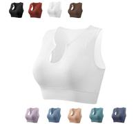 Getheyshape Shape Me up Crop Top Seamless Sports Crop Top Don't Wear a Bra Sexy Sleeveless for Women Strap Tank Tops (White,M)