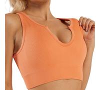 Getheyshape Shape Me up Crop Top, Seamless U-Neck Sports Vest Shirt, Sleeveless Yoga Back Tank Tops with Built in Bras (Orange,m)