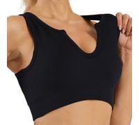 Getheyshape Shape Me up Crop Top, Seamless U-Neck Sports Vest Shirt, Sleeveless Yoga Back Tank Tops with Built in Bras (Black,s)
