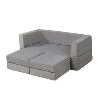 Getifun Sofá modular para niños, sofá de espuma convertible de felpa para niños (gris)