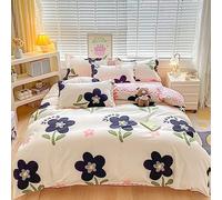 GETIYA Elegante ropa de cama de 135 x 200 cm para mujer y niña, diseño de flores, funda nórdica individual de microfibra, reversible, con funda de almohada de 80 x 80 cm