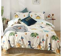 GETIYA Ropa de cama para bebé, 100 x 135 cm, algodón infantil, diseño de dinosaurios, ropa de cama reversible de algodón con funda de almohada de 40 x 60 cm, para niños y niñas, cama individual