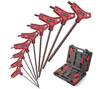 GETLIOTOOL 9pcs Llaves Allen Mango en T HX 2-10mm de Acero S2 Llaves Hexagonales Métricas Ergonómico Cabeza Esférica Brazo Largo para Reparaciones de Bricolaje