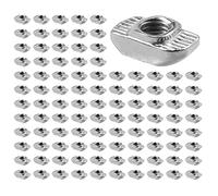GETLITOOL 100pcs Tuercas en T con Ranura 8, Tuercas M6,Tuercas Martillo EU3030 de Acero Niquelado para Fijación de Perfil de Aluminio Serie 30 Estándar，Guía de Aluminio de Armario, Impresoras 3D