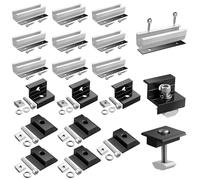 GETLITOOL Kit de Soporte para Paneles Solarese Aluminio, Riel de Montaje de 120 mm, Soportes de Montaje para Paneles Solares de 30 mm/35 mm (Plata, para 4 paneles)
