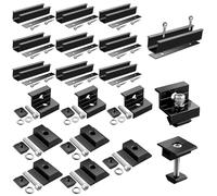 GETLITOOL Kit de Soporte para Paneles Solarese Aluminio, Riel de Montaje de 120 mm, Soportes de Montaje para Paneles Solares de 30 mm/35 mm (Negro, para 4 paneles)