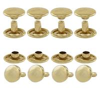 GETMORE Parts Remaches de doble cabeza hueca de acero, 2 piezas, a partir de 100 unidades, color dorado, 6 mm