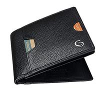 GETOREE Florence - Cartera de piel con bloqueo RFID para hombre, Black, Cartera de dos pliegues
