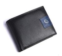 GETOREE Florence - Cartera de piel negra con bloqueo RFID para hombre | Carteras de piel para hombre, color negro, L 11 CM X B 2 CM X H 9 CM, Cartera de dos solapas, Negro