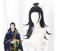 Getou Suguru Wig Cosplay Men's Boy's Black Hair Wig Anime Cosplay Wig Party Costume Accessory