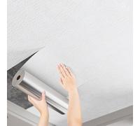 GETSTREE Azulejos de Techo de PVC autoadhesivos, azulejo pintable con Textura Blanca, Paneles de Papel Tapiz for baño con Pegamento, Tablero de Revestimiento de Madera Lavable(Wide 100cm,Long 50m)