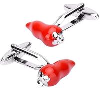 GETSTREE brazaletes de Pulsera, Novedad, Gemelos con Chile y Pimiento Rojo for Camisas de Hombre, Gemelos esmaltados con uñas, joyería de Marca a la Moda for Hombre