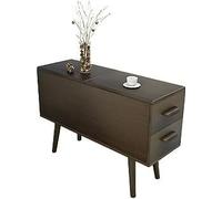 GETSTREE Narrow Bedside Table,Side Table End, Modern Wood Sofa with Drawers and Large Storage for Compact Home Office Furniture 23.5" L x 8" W .5" H(Dark Walnut)